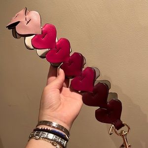 Pink/gray bag strap